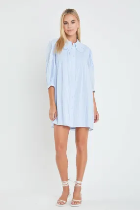 Ruffled Collar Shirt Dress