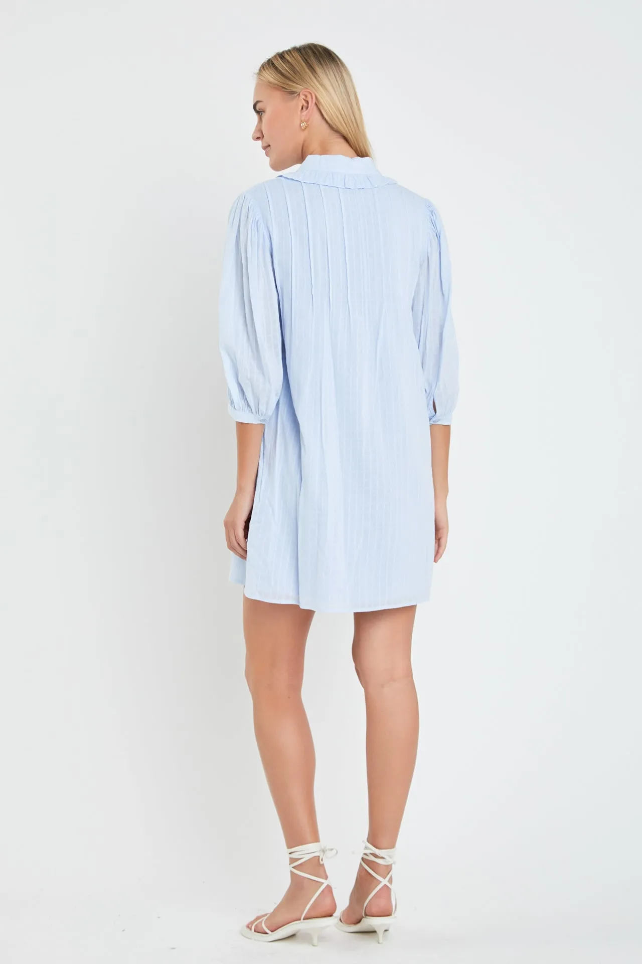 Ruffled Collar Shirt Dress