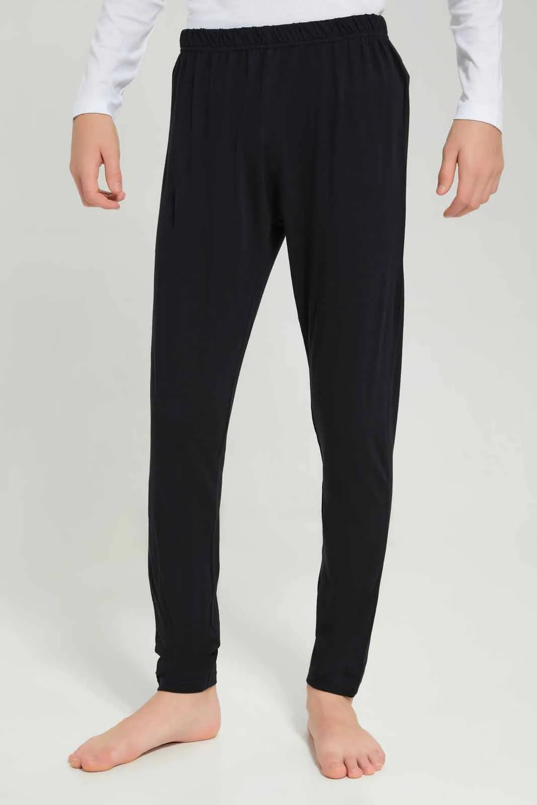 Senior Boys Navy And White Printed Pyjama Set (2 Piece)