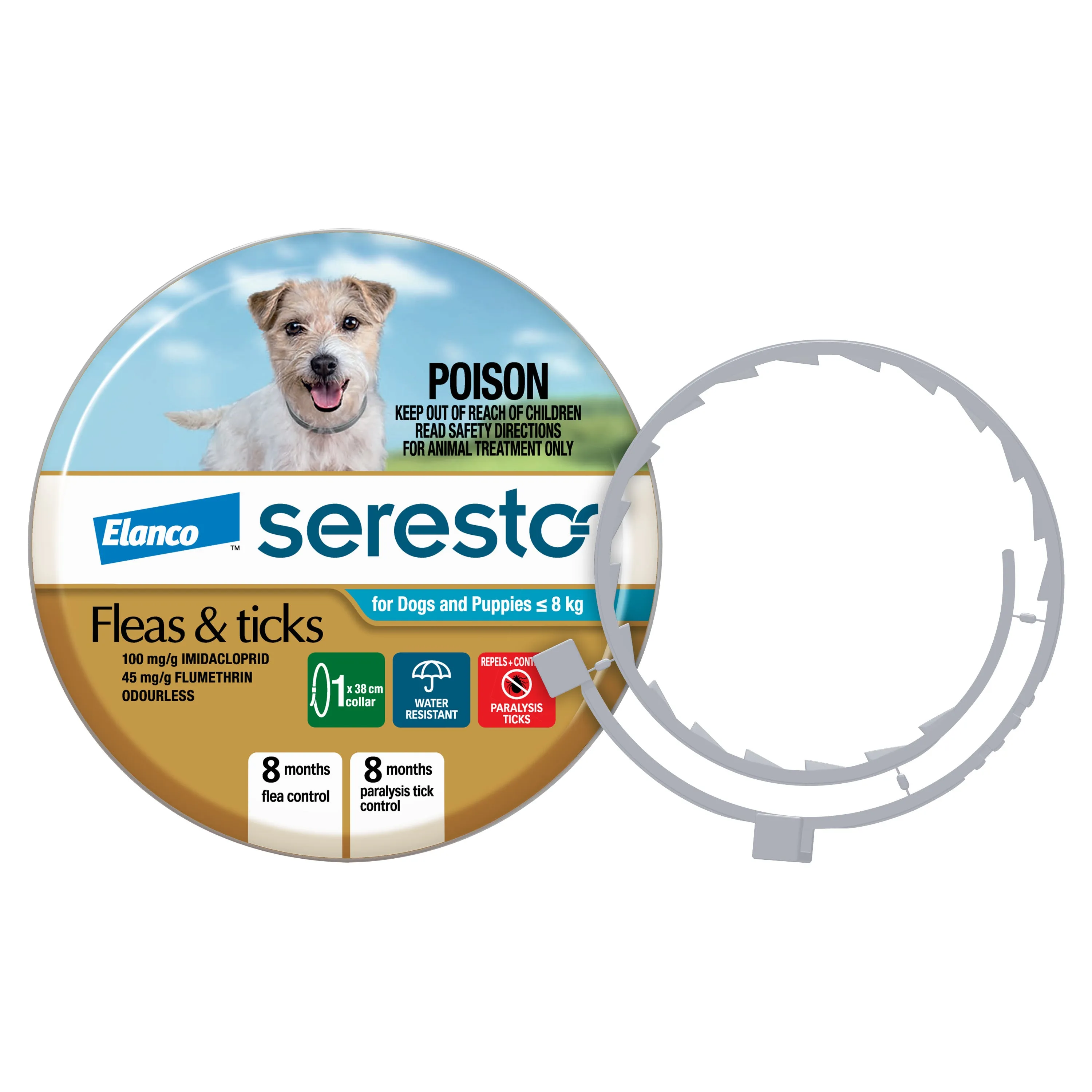 Seresto - Flea & Tick Collar (Puppies & Dogs up to 8kg)