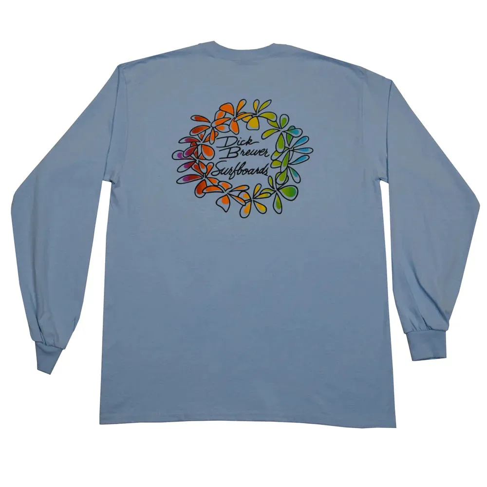 Simple Lei Long Sleeve | Blue with coloured logo.