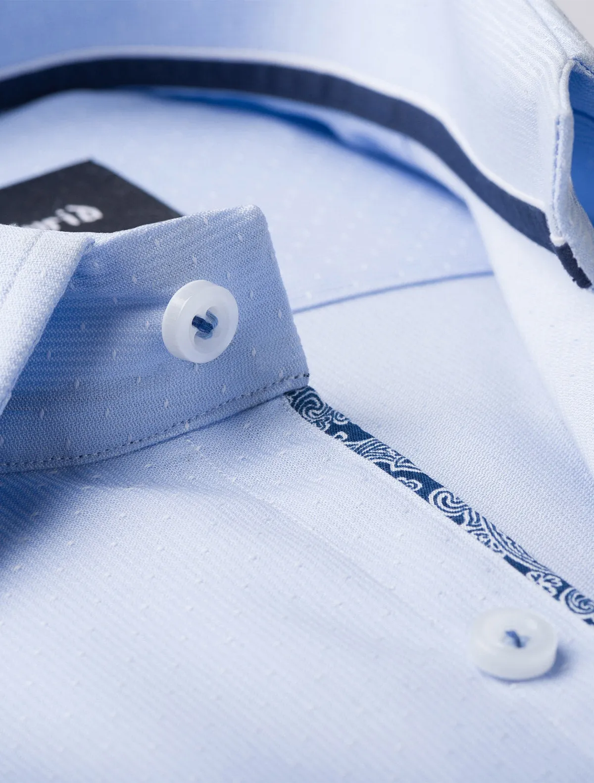 SKY BLUE MICRO DOTTED SHIRT
