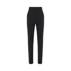 Slash Detail Cigarette Trousers in Black