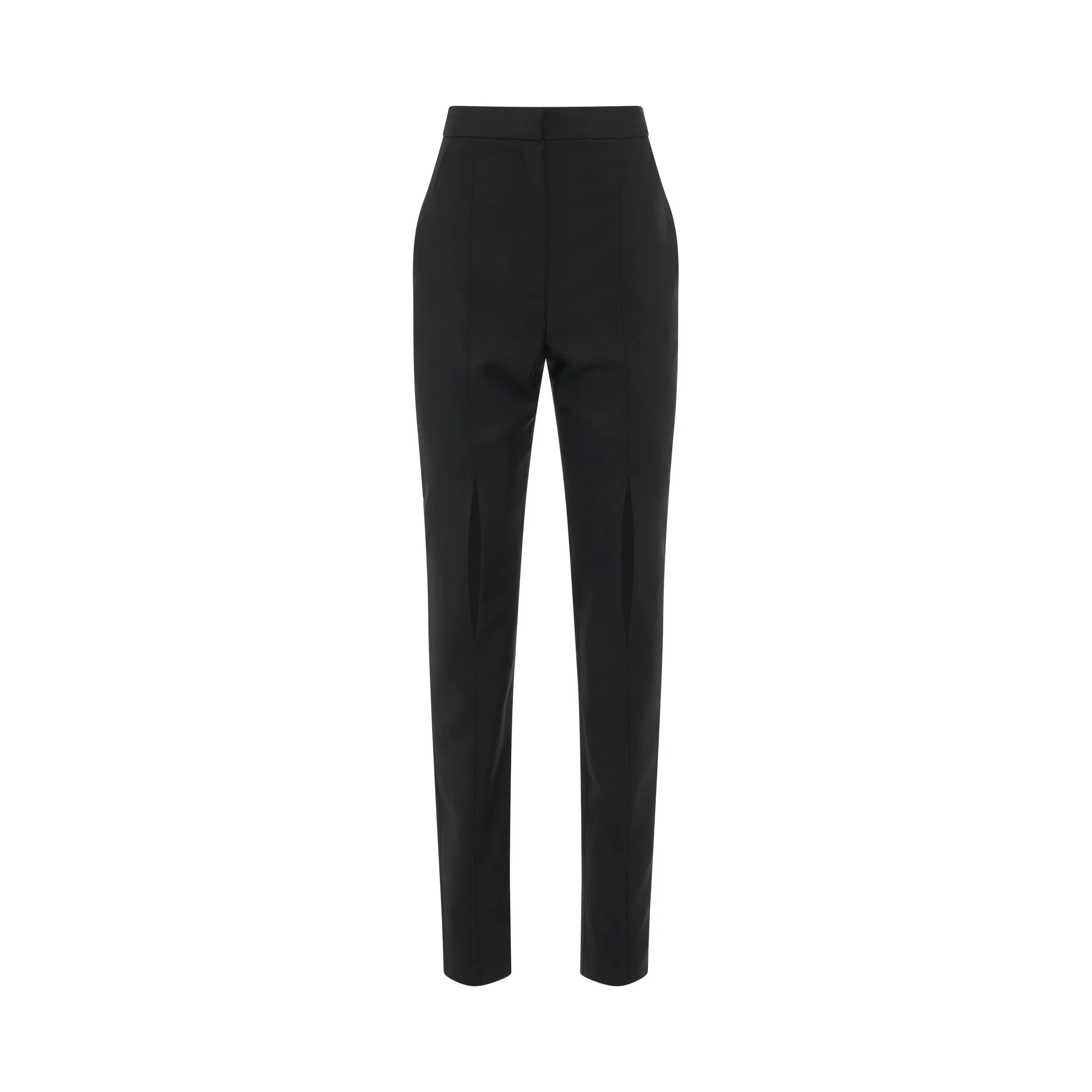 Slash Detail Cigarette Trousers in Black