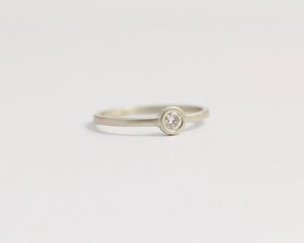 Solitaire Diamond Engagement Ring with Bezel Set Ethical Diamond