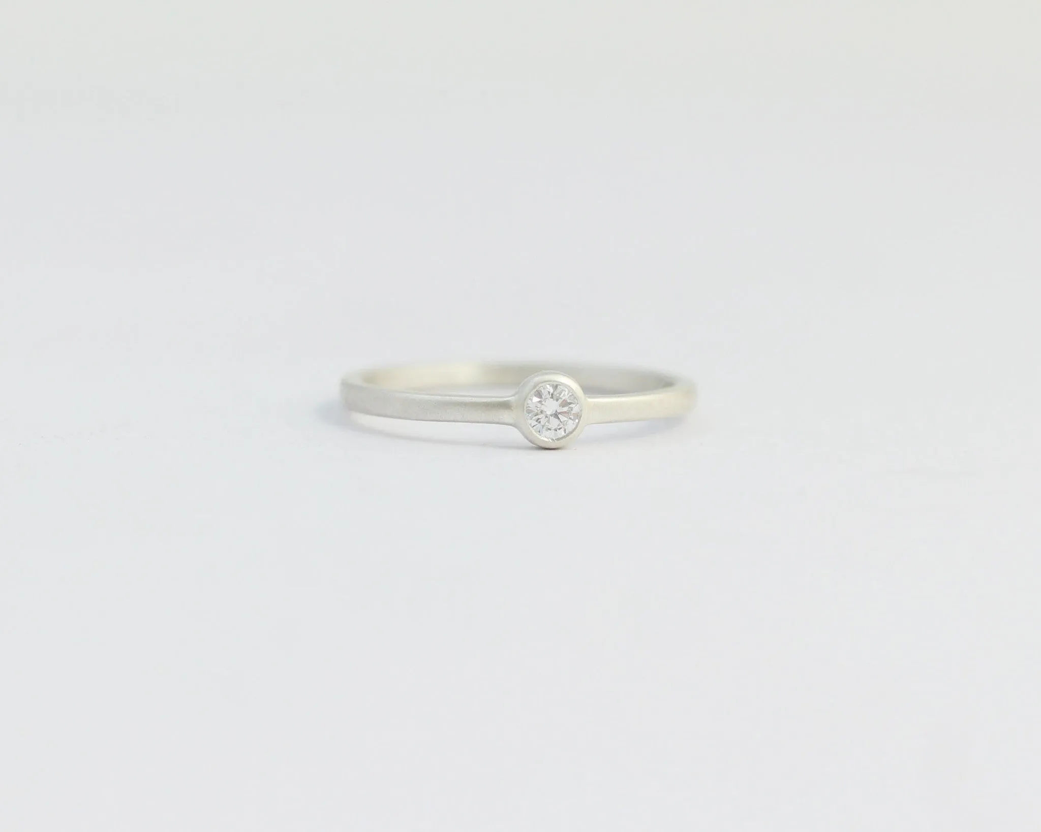 Solitaire Diamond Engagement Ring with Bezel Set Ethical Diamond