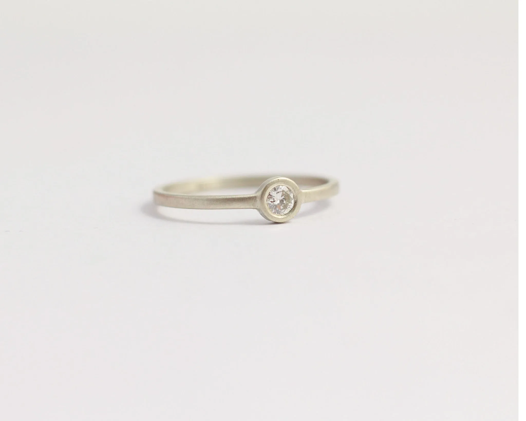 Solitaire Diamond Engagement Ring with Bezel Set Ethical Diamond