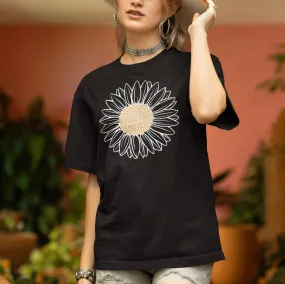Sunflower Graphic T-Shirt, Floral Artwork Tee, Summer Casual Shirt, Trendy Botanical Design, Comfortable Everyday Tank