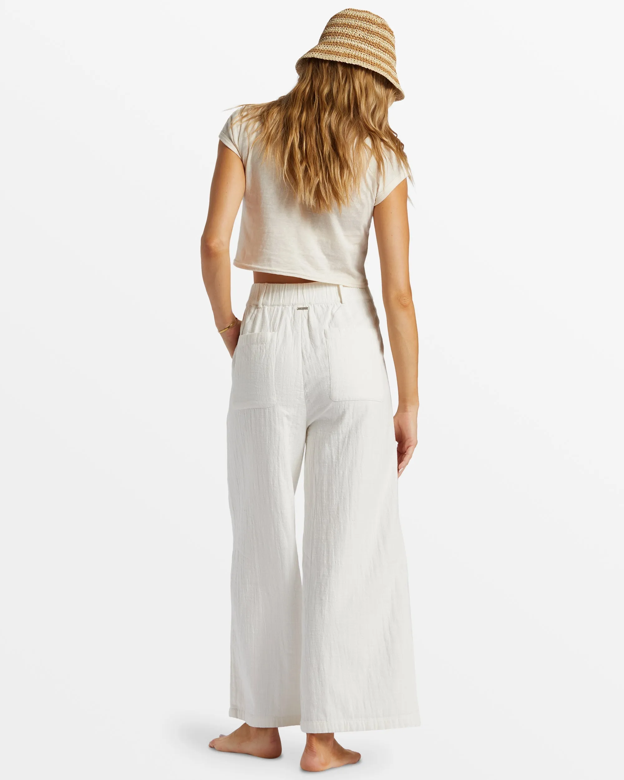Tailor Made Wide Leg Pants - Salt Crystal