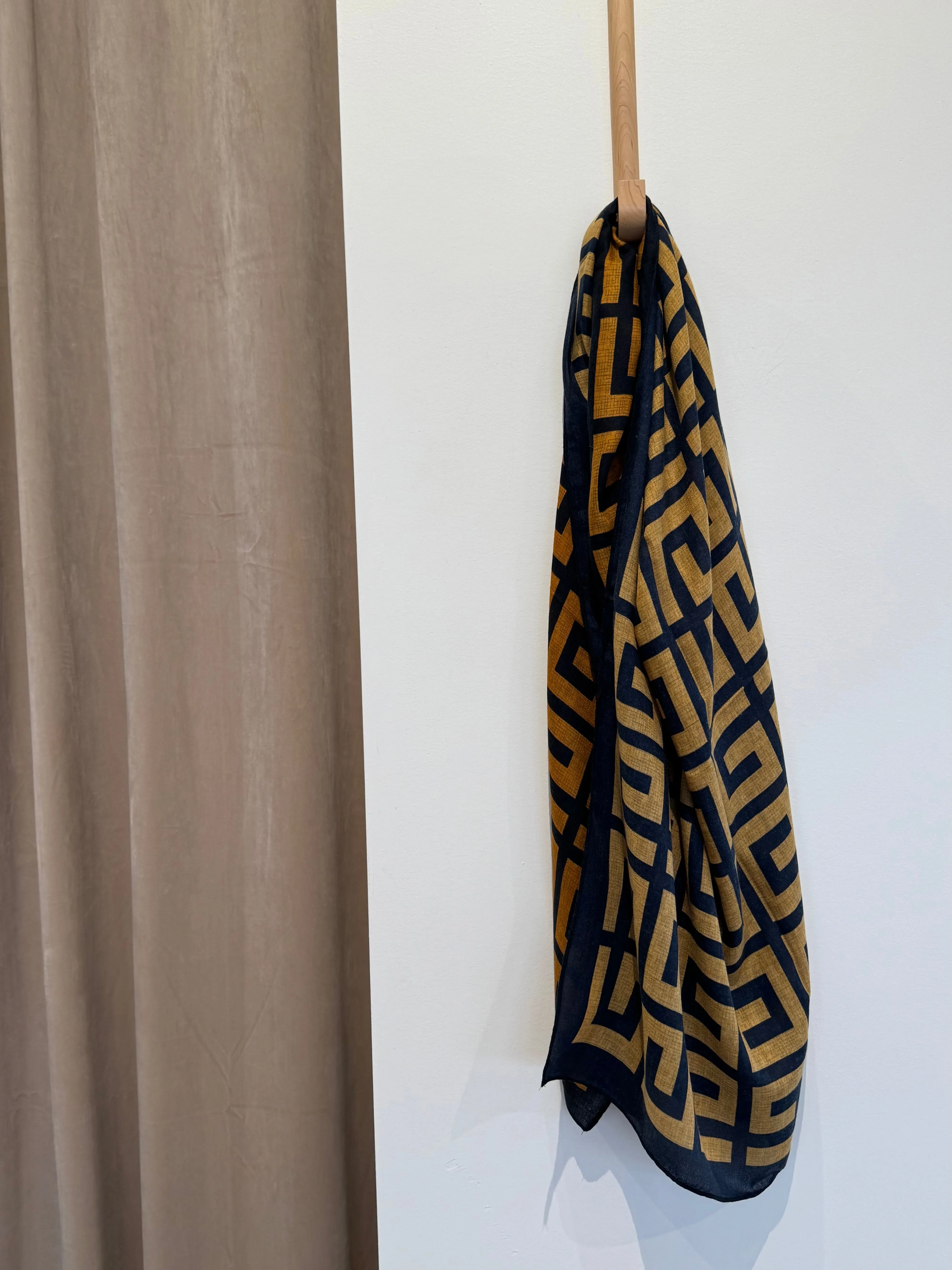 Thames Geometric Pattern Scarf