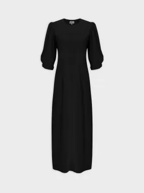 Tie Dye T-shirt Dress-Solid Black
