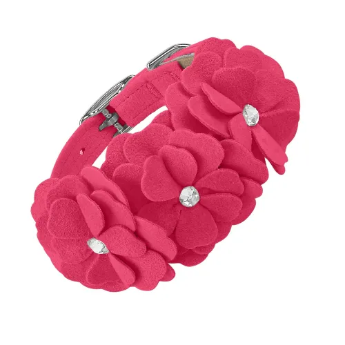 Tinkie's Garden Party Collar — Raspberry