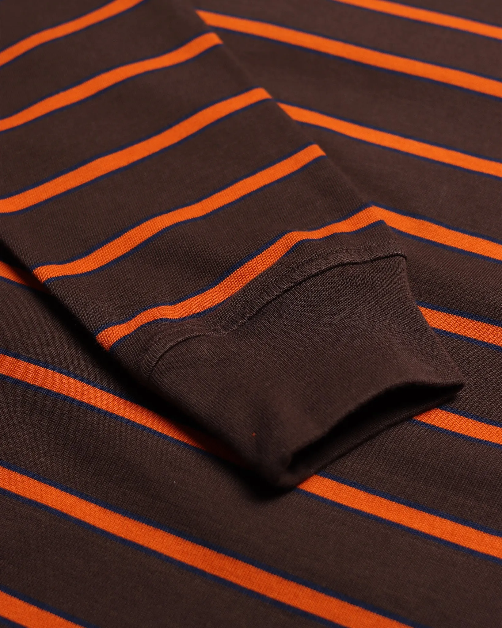 Tres Sripe T-Shirt - Slate Brown / Burnt Orange