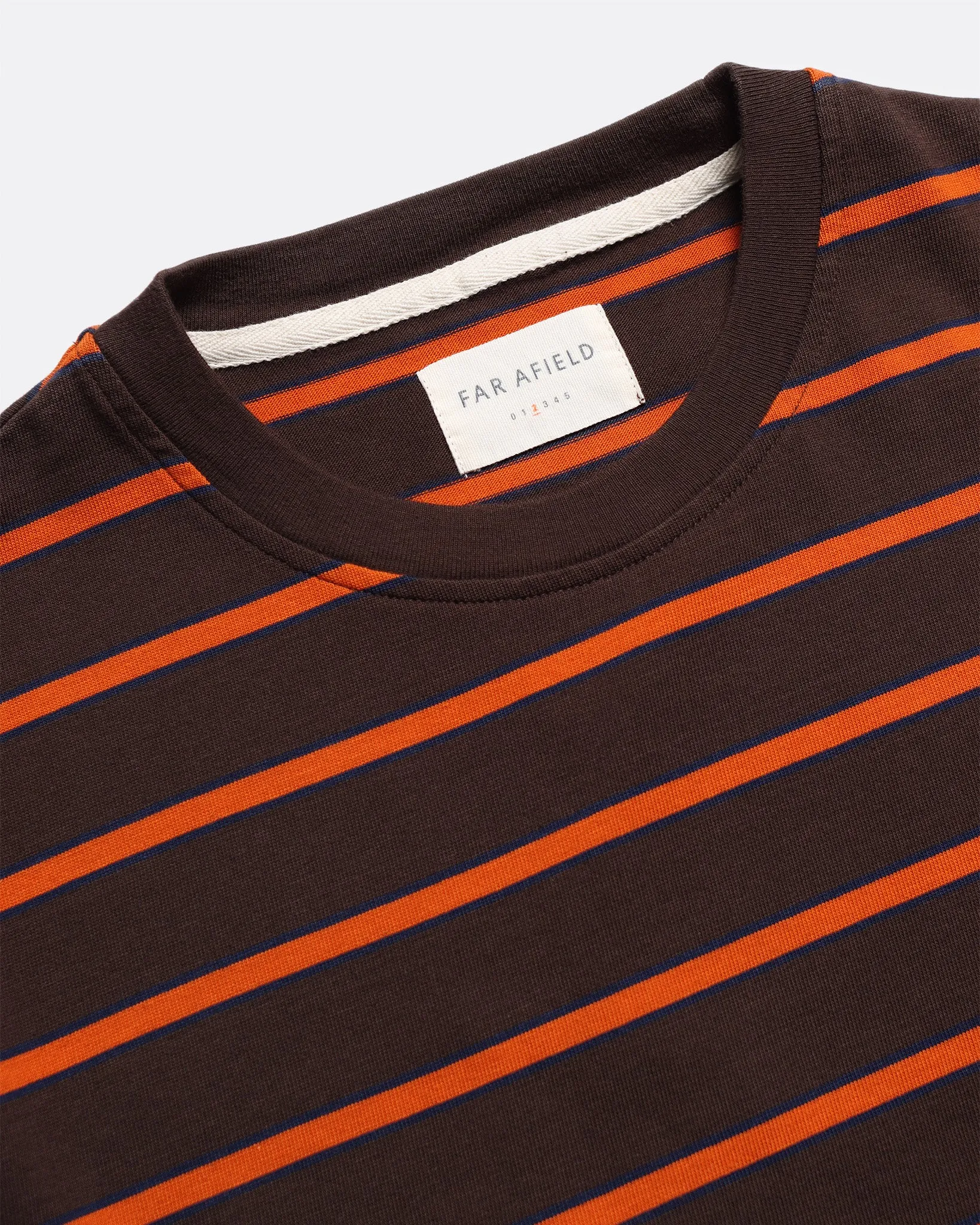 Tres Sripe T-Shirt - Slate Brown / Burnt Orange