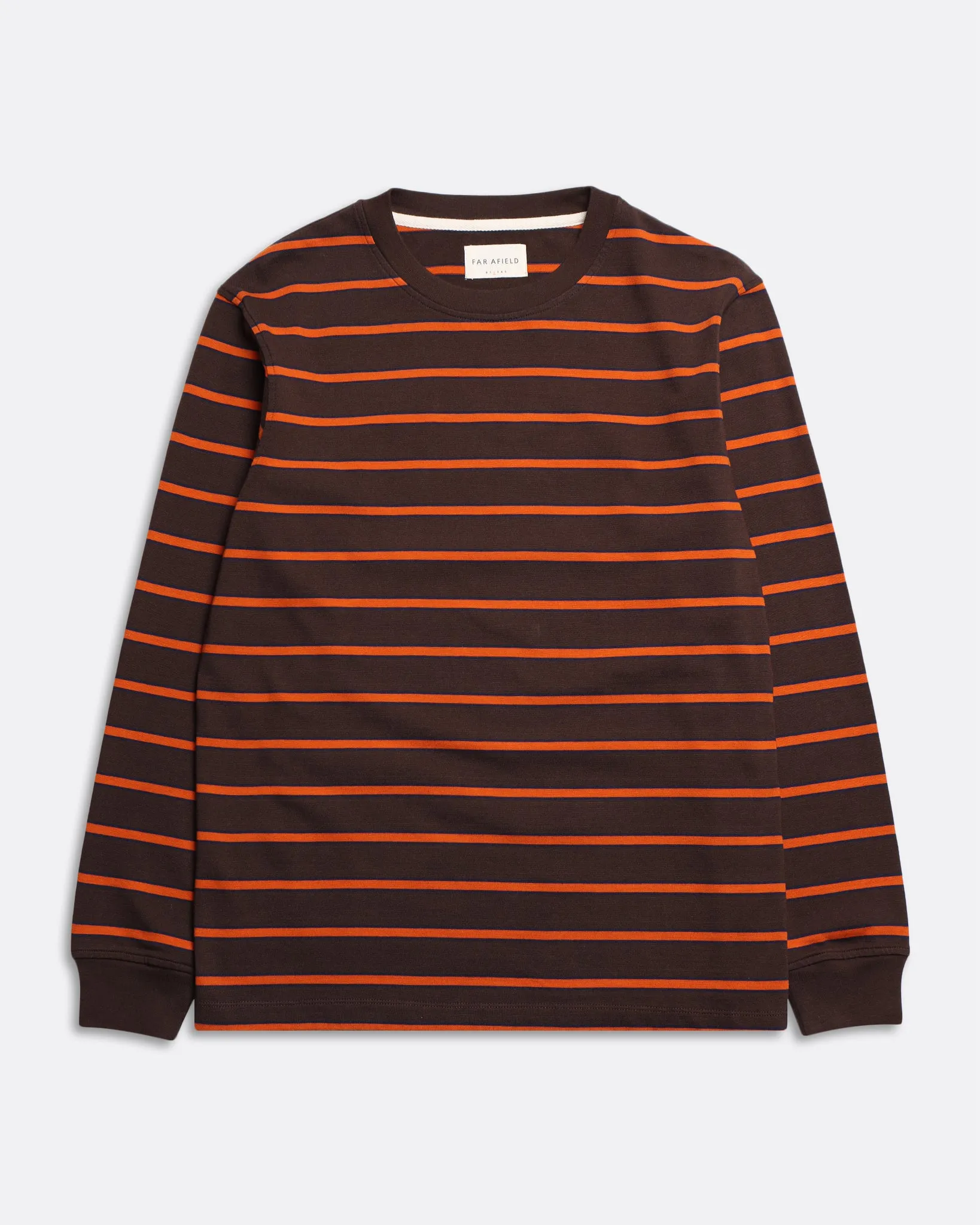 Tres Sripe T-Shirt - Slate Brown / Burnt Orange