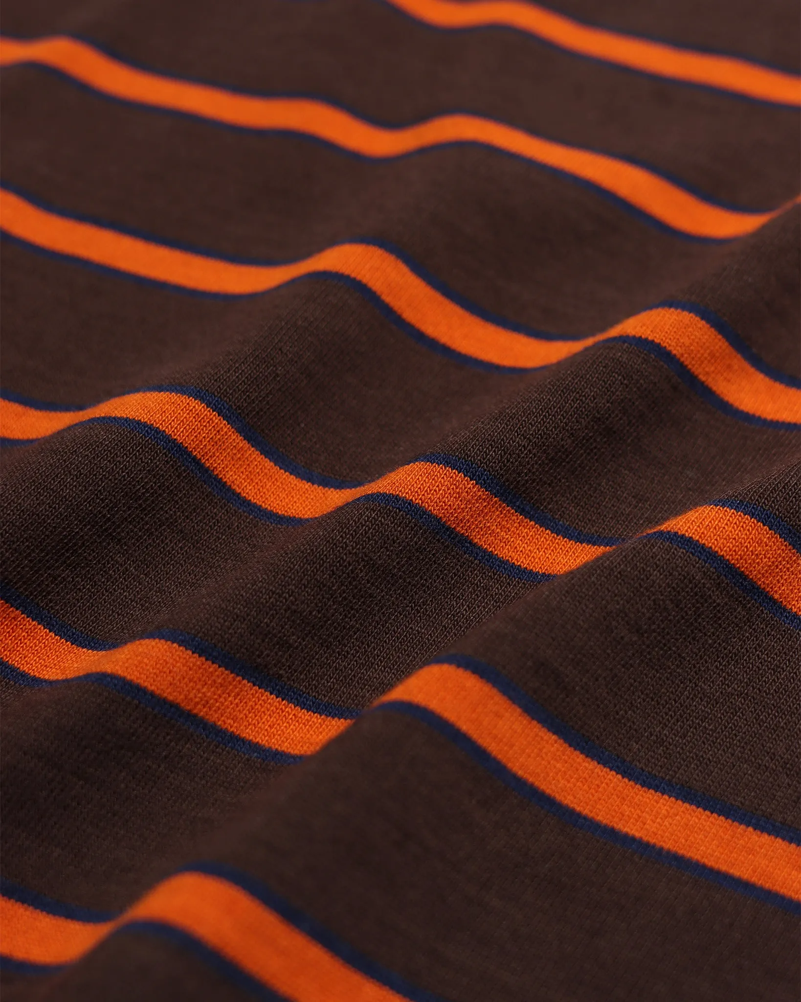 Tres Sripe T-Shirt - Slate Brown / Burnt Orange