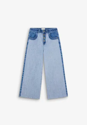 TWO-TONE CULOTTE JEANS