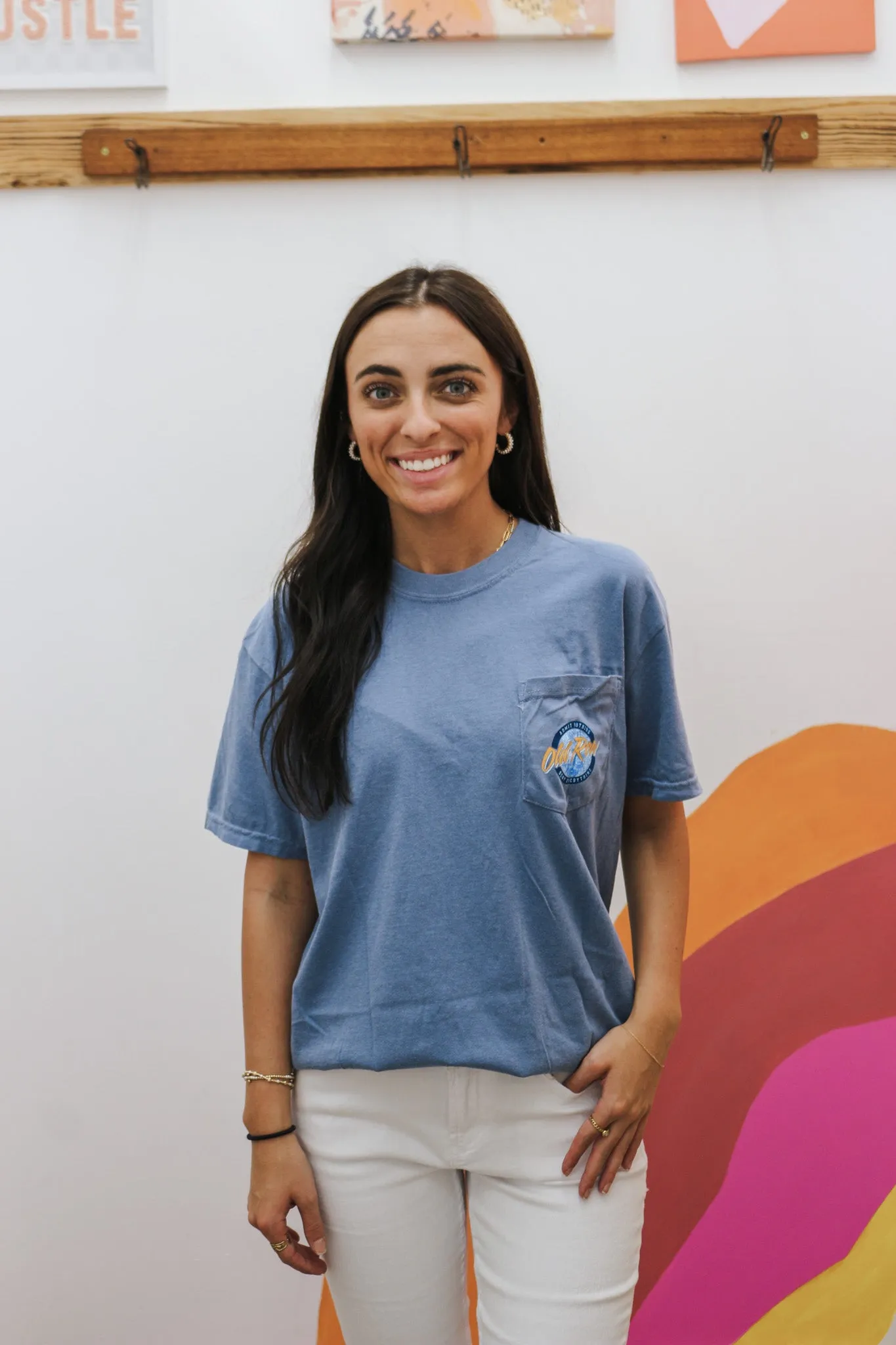 Unisex Blue Old Row Logo Tee