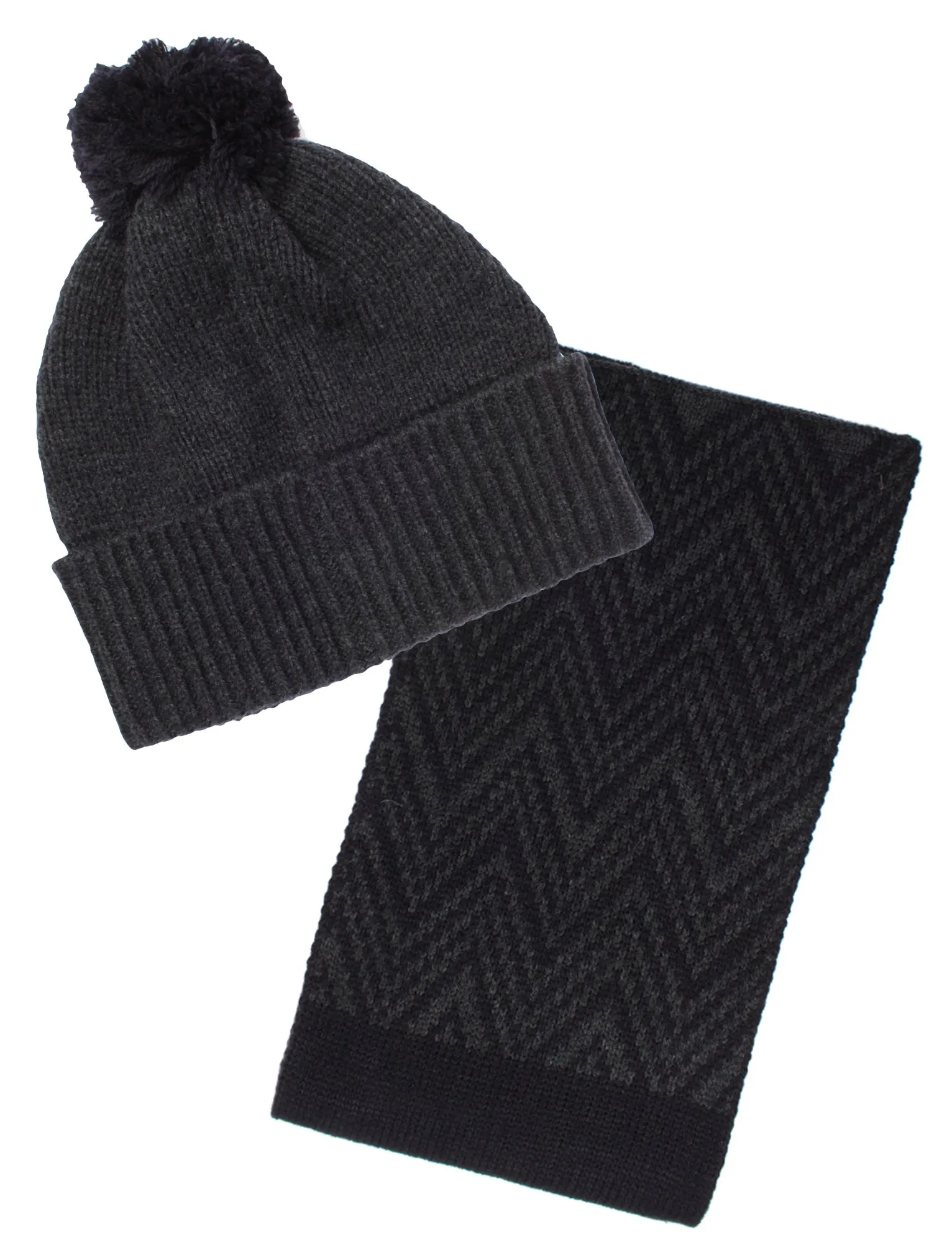 Unisex Tokyo Laundry Doves Hat and Scarf Set in Dark Denim Marl