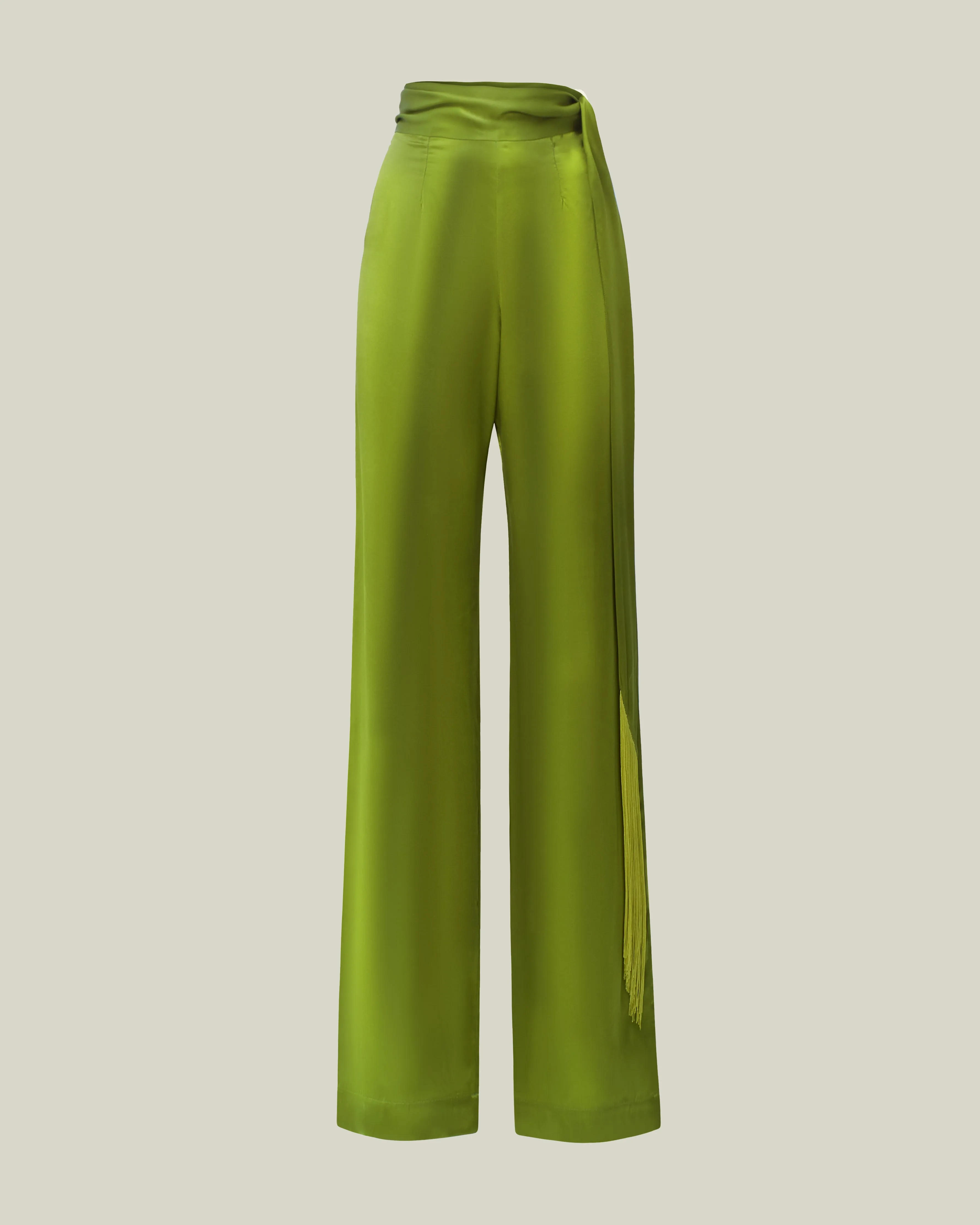 Verdi Satin Pants in Agave