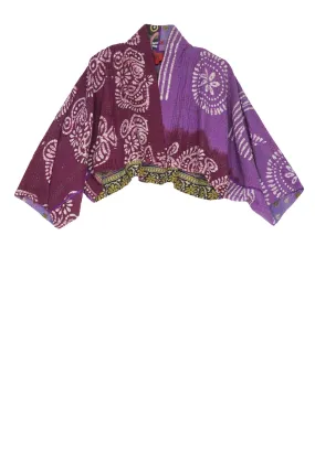 VINTAGE COTTON KANTHA  PUFF SLV. SHRUG - cv4062-0023a -