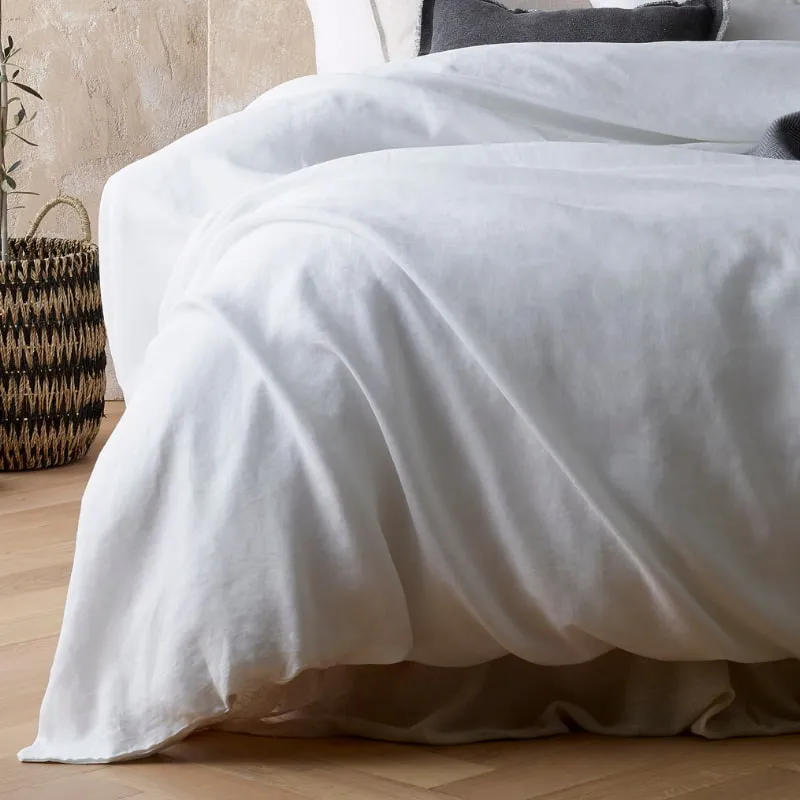 Vintage Design Hemp White Quilt Cover Set