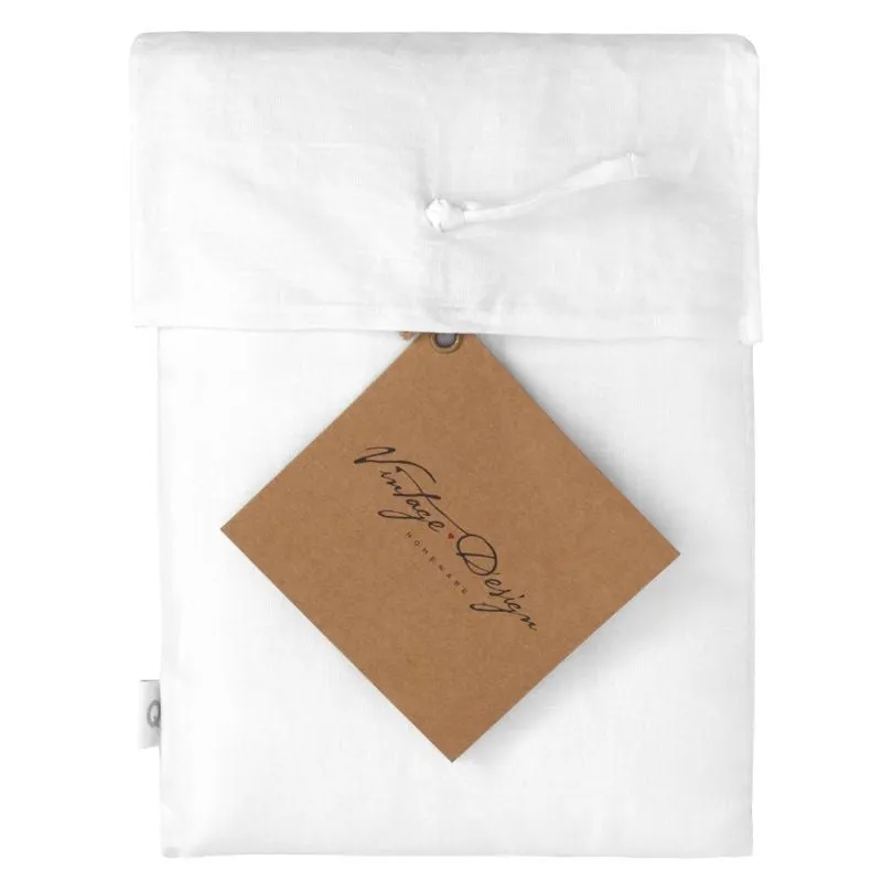 Vintage Design Hemp White Quilt Cover Set