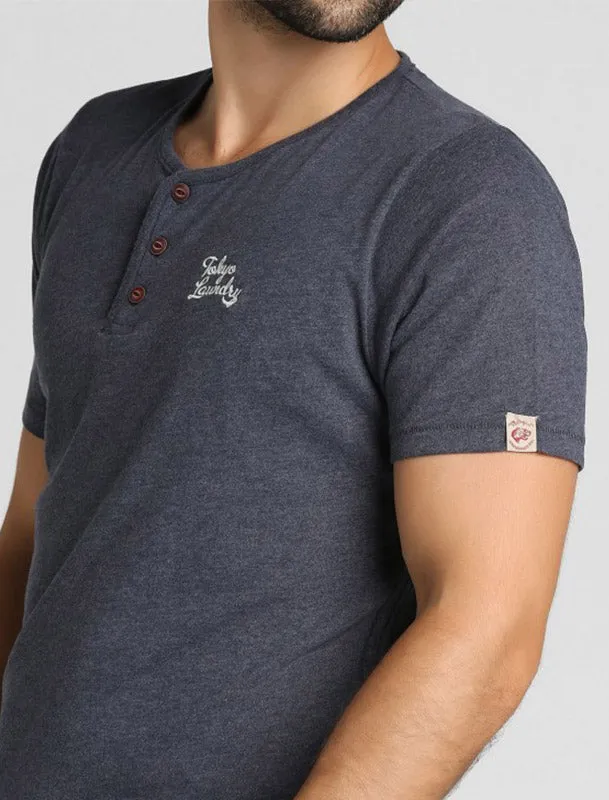 Westby Short Sleeve T-Shirt in Mood Indigo Marl - Tokyo Laundry