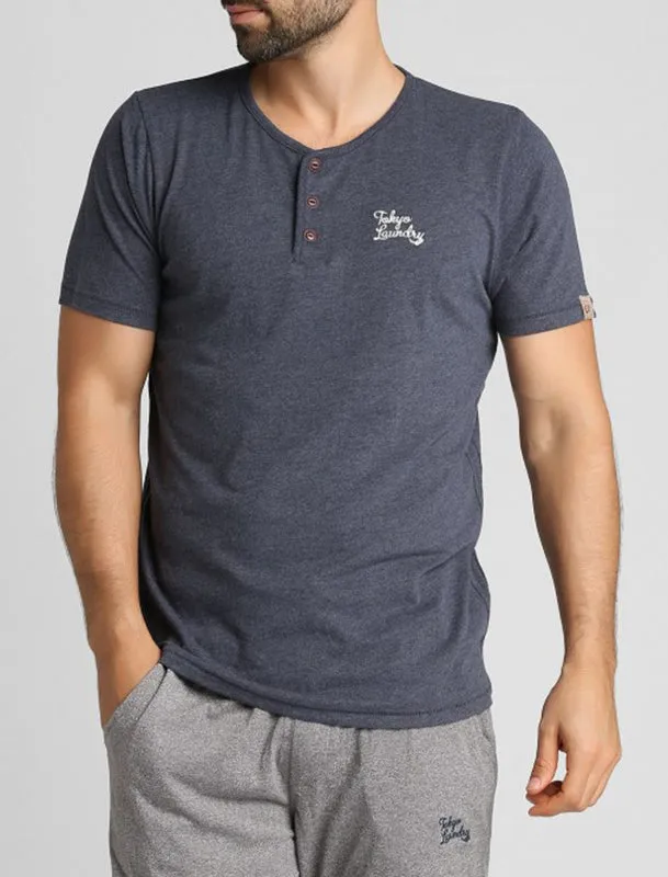 Westby Short Sleeve T-Shirt in Mood Indigo Marl - Tokyo Laundry