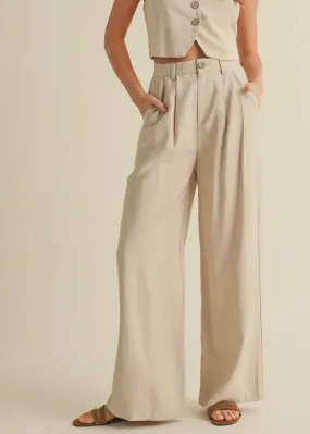 Wide Leg Pleated Trouser