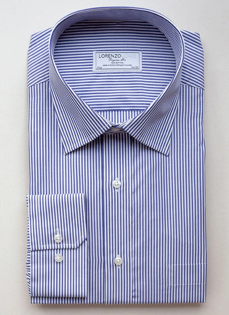 William Fullest Fit Shirt in Dark Blue Stripe