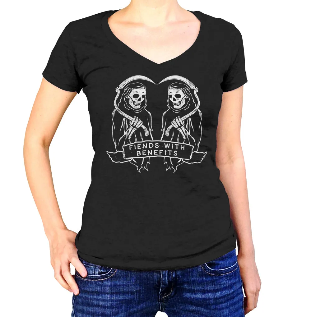 Women's Fiends With Benefits Vneck T-Shirt