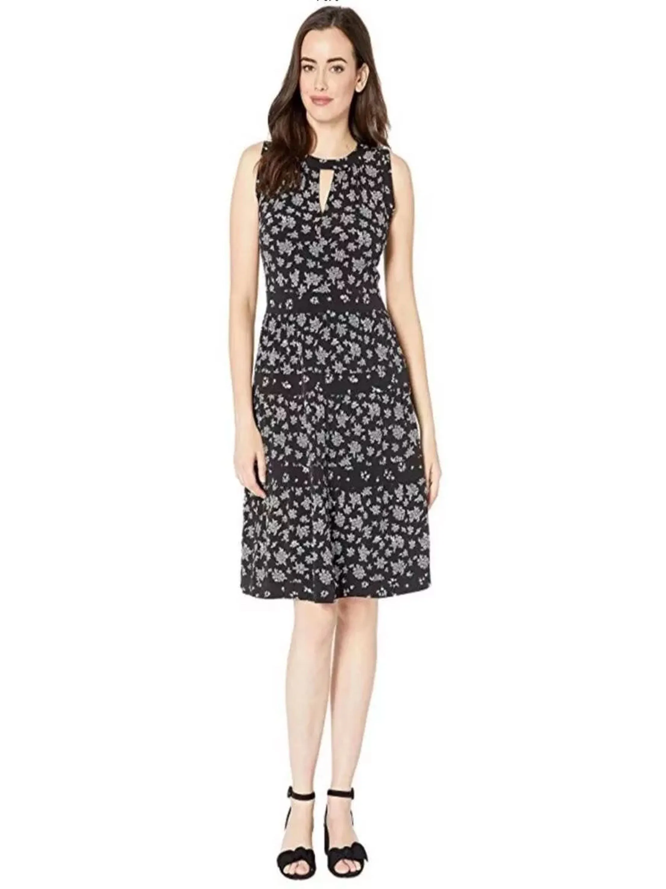 Women's Floral Printed Dress,Black