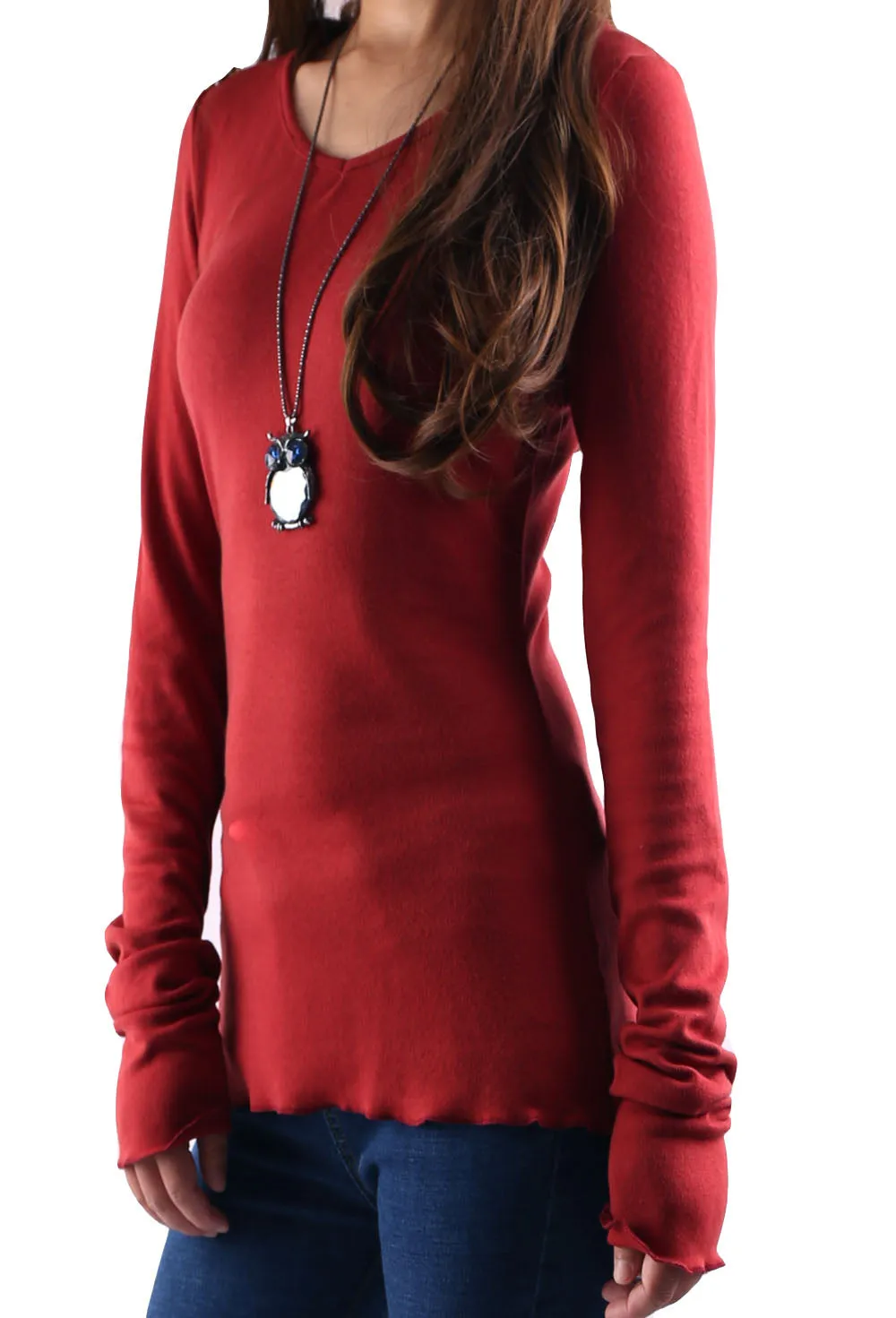 Women's Long Long Sleeves top, bottoming Cotton t-Shirt, Black shirt, v-neck top, form fitting top(Y1117)