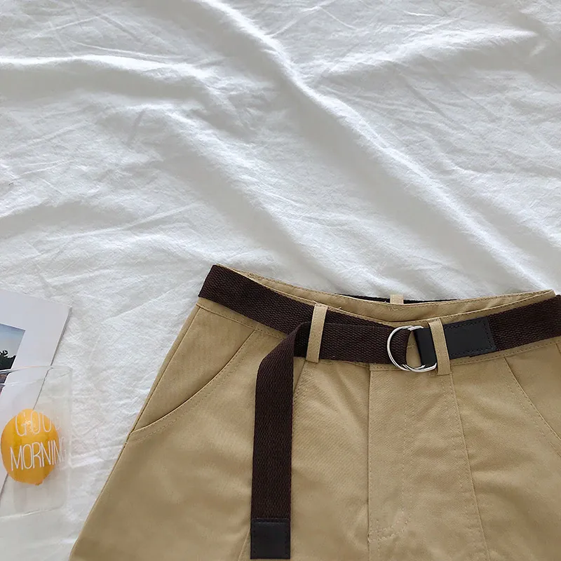 Women's Spring/Summer Casual Cotton Elastic High-Waist Shorts