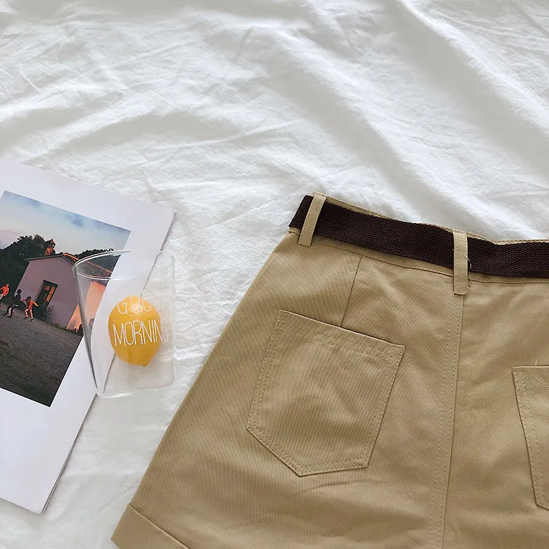 Women's Spring/Summer Casual Cotton Elastic High-Waist Shorts