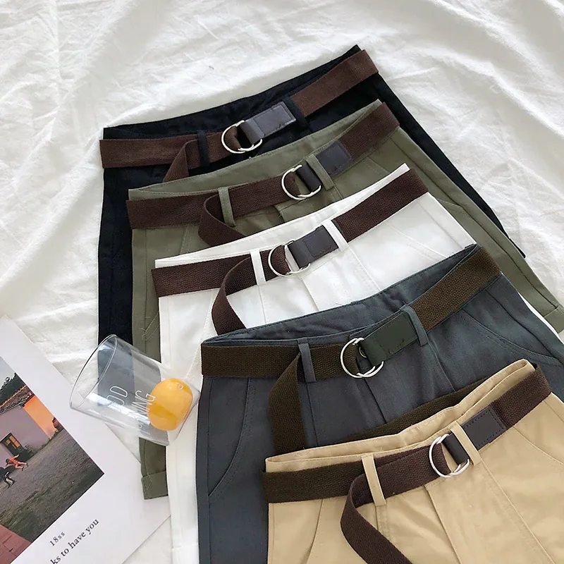Women's Spring/Summer Casual Cotton Elastic High-Waist Shorts