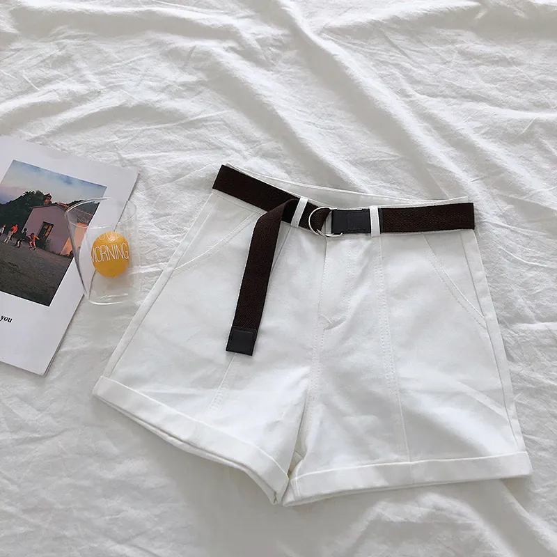 Women's Spring/Summer Casual Cotton Elastic High-Waist Shorts