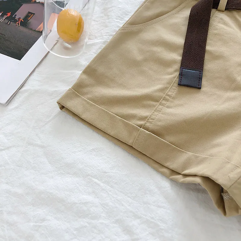 Women's Spring/Summer Casual Cotton Elastic High-Waist Shorts