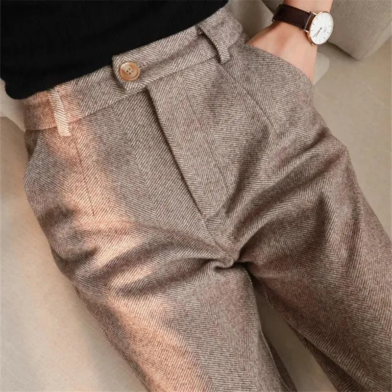 Woolen Harem Pants: Stylish High Waist Trousers for Winter Fashion
