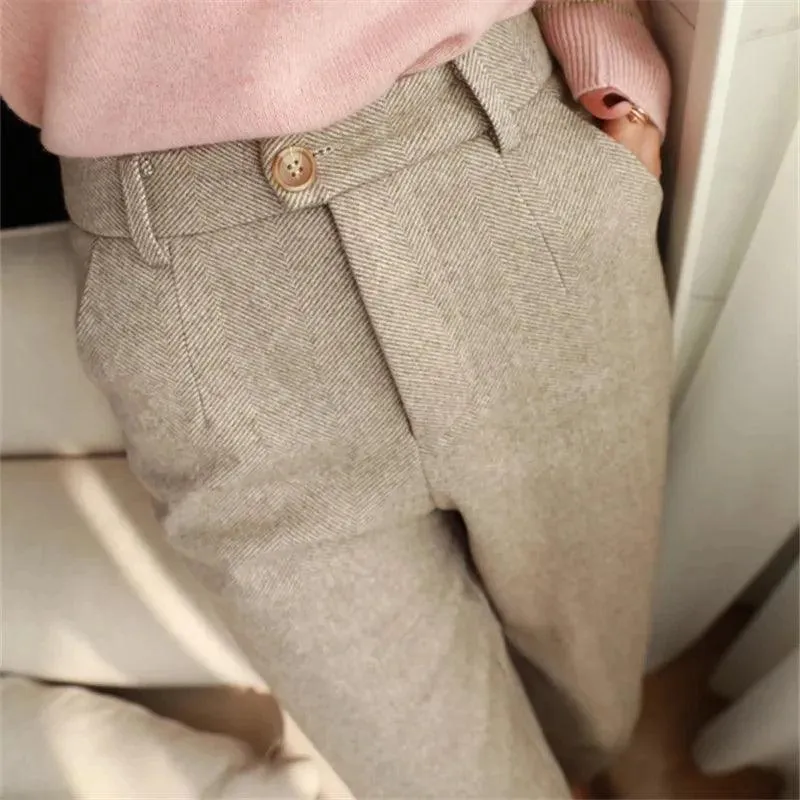Woolen Harem Pants: Stylish High Waist Trousers for Winter Fashion