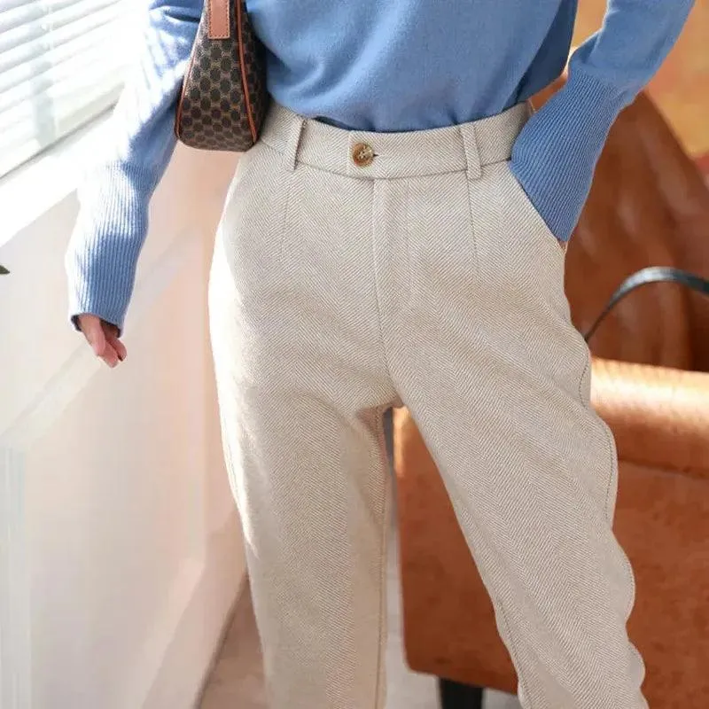 Woolen Harem Pants: Stylish High Waist Trousers for Winter Fashion