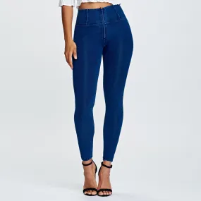 WR.UP® Denim - High Waist - 7/8 Length - Dark Blue   Blue Stitching