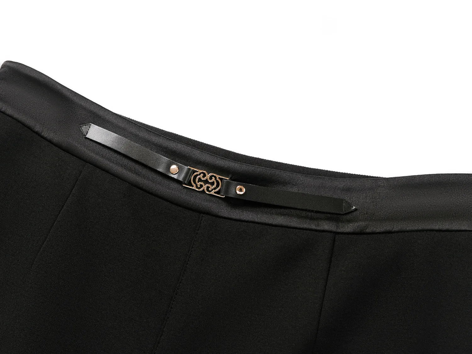 YAYING Merino Wool Micro Flare Black Pants