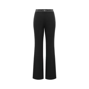 YAYING Merino Wool Micro Flare Black Pants