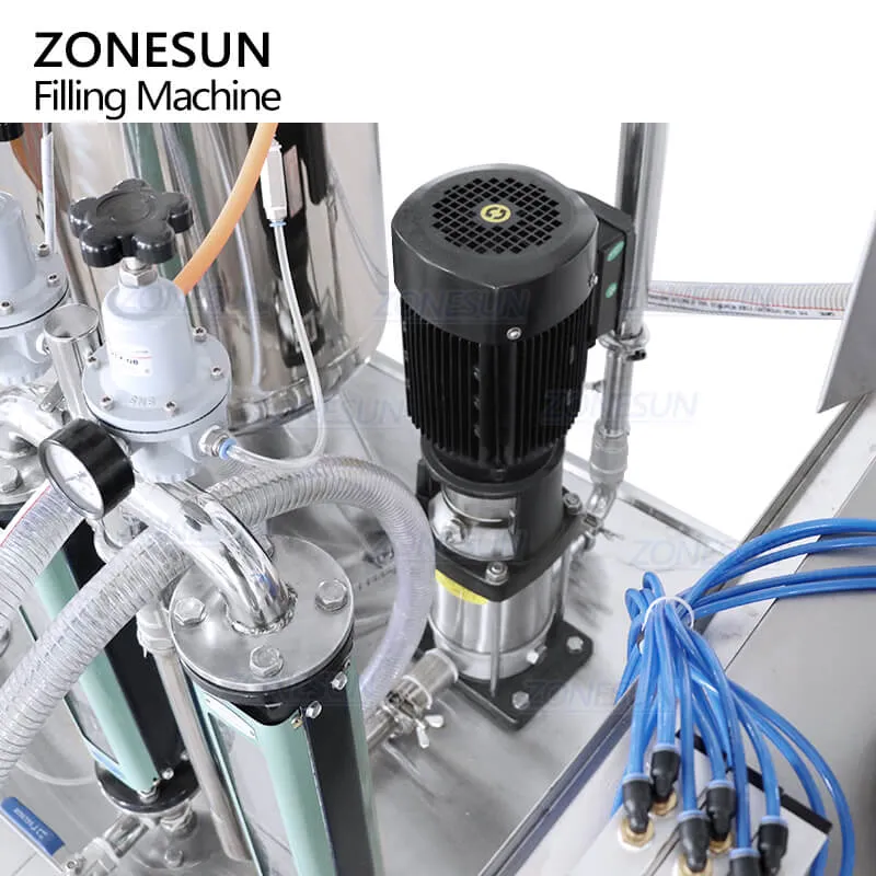 ZS-CF4 Semi-automatic 4 Heads Carbonated Drinks Sparkling Wine Beer Soda Water Liquid Isobar Filling Machine